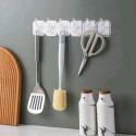 6 pieces Transparent Plastic Wall Hook