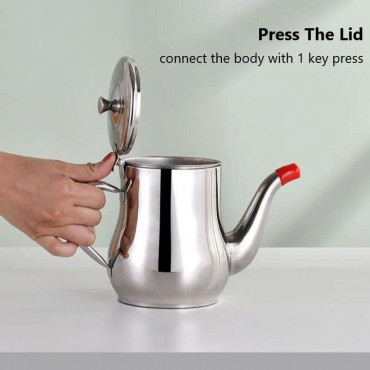 Stainless Steel Oil Strainer Pot Container Jug