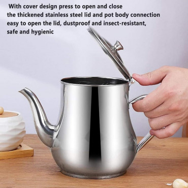 Stainless Steel Oil Strainer Pot Container Jug
