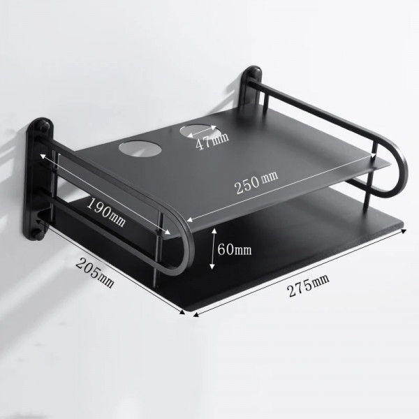 Black metal wifi router stand 