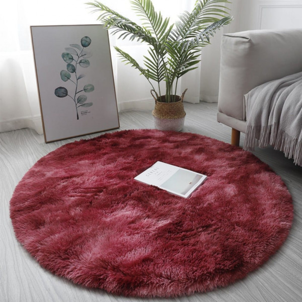 Round Carpet Floor Mats-Maroon