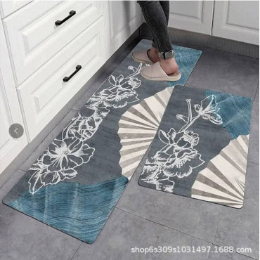 Anti-slip 3D Printed Geometric Kitchen Mat Set