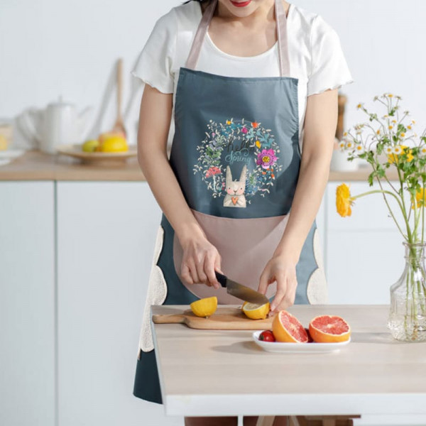Cooking Apron With Pocket( Blue )