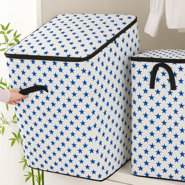 New Printed Quilt Storage Bag Blue star (3 Pcs)