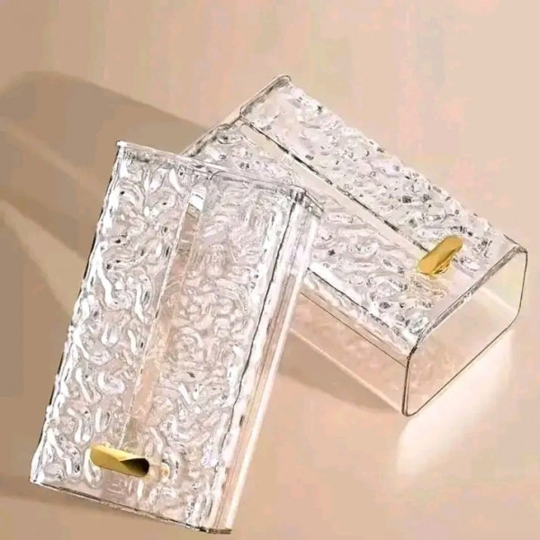 Wall Mounted Transparent Glacier Pattern Tissue Holder