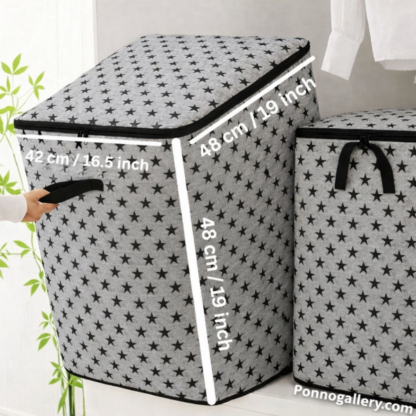 Star Printed Huge Capacity Printed Quilt Storage Bag( 1Pcs)