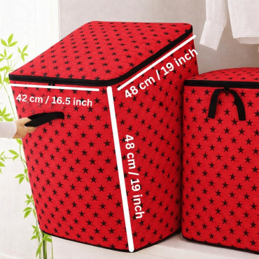 Star Printed Huge Capacity Printed Quilt Storage Bag(( 3 Pcs )