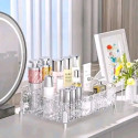 Glacier-print Desktop Makeup Organizer With Legs Clear Lipstick Split Vanity Storage Organizer Makeup Organizer Box