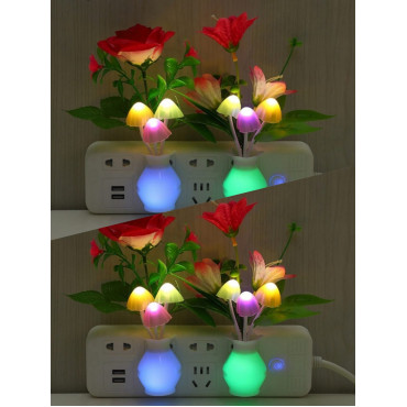 LED মাশরুম ল্যাম্প (Mushroom Night Light Lamp)(4 pcs)