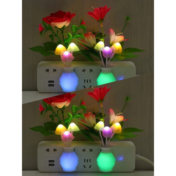 LED মাশরুম ল্যাম্প (Mushroom Night Light Lamp)(4 pcs)