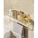 Acrylic wall mounted bathroom self with towel rack 