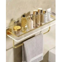 Acrylic wall mounted bathroom self with towel rack 