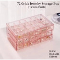 3 Layer 72 Grids Desktop Jewelry Organizer