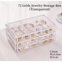 3 Layer 72 Grids Desktop Jewelry Organizer