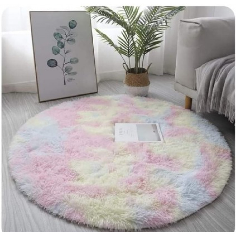 Round Carpet Floor Mats-Rainbow 