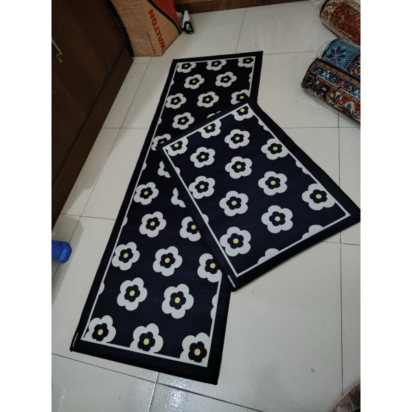 Anti-slip 3D Printed Geometric Kitchen Mat Set