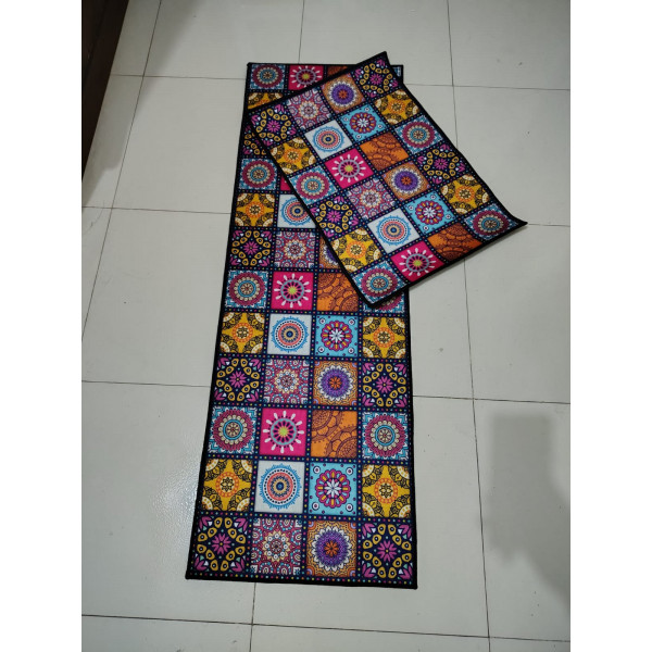 Anti-slip 3D Printed Geometric Kitchen Mat Set