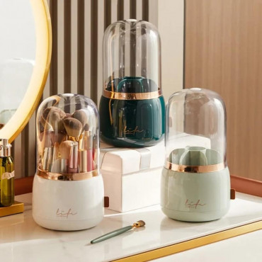 360° Rotating Portable Makeup Brushes Holder