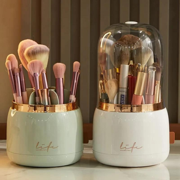 360° Rotating Portable Makeup Brushes Holder
