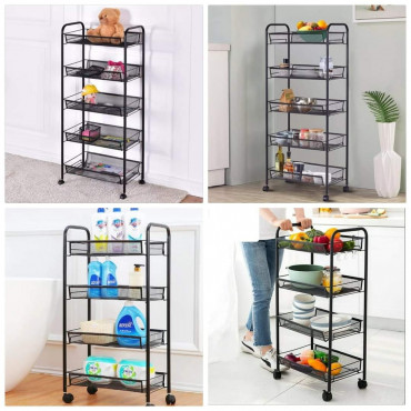 Multi-layer Movable Kitchen Rack