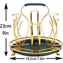 Glass Cup Mug Rack Holder Drying Hanger for Kitchen- gold Colour With Water Tray Glass Holder