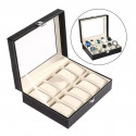 Pu Leather and Glass Watch Box