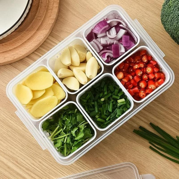 6 Grid Refrigerator Storage Box 