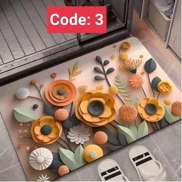 Premium 3D Print Floor Mat- Code: 12 ( সাইড দিয়ে বর্ডার সেলাই করা )
