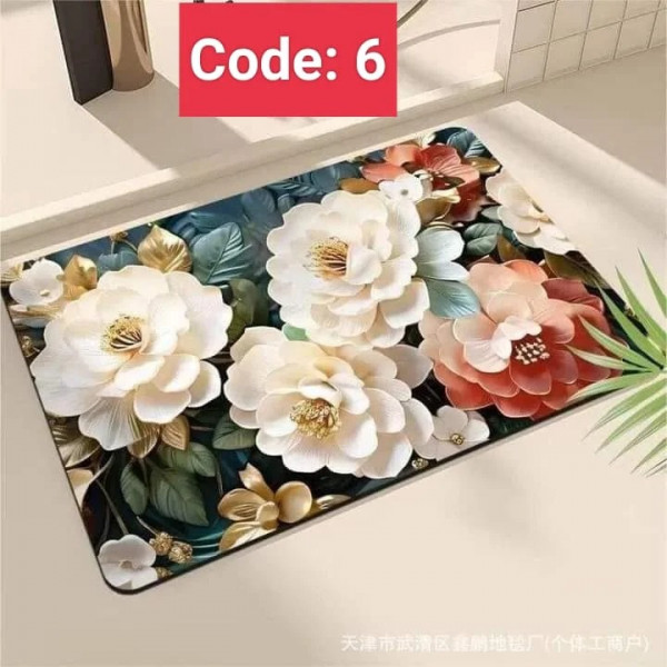 Premium 3D Print Floor Mat- Code: 6 ( সাইড দিয়ে বর্ডার সেলাই করা )