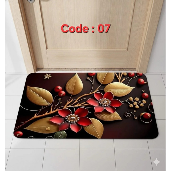 Premium 3D Print Floor Mat- Code: 7 ( সাইড দিয়ে বর্ডার সেলাই করা )