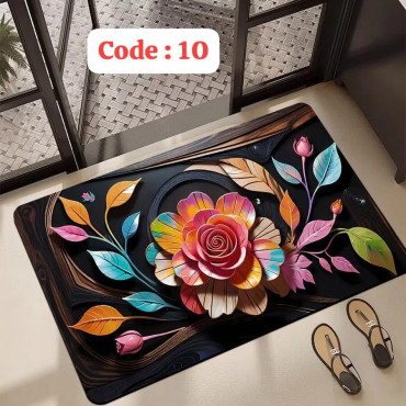 Premium 3D Print Floor Mat- Code: 10 ( সাইড দিয়ে বর্ডার সেলাই করা )