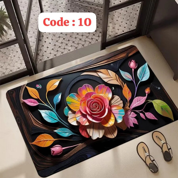 Premium 3D Print Floor Mat- Code: 10 ( সাইড দিয়ে বর্ডার সেলাই করা )