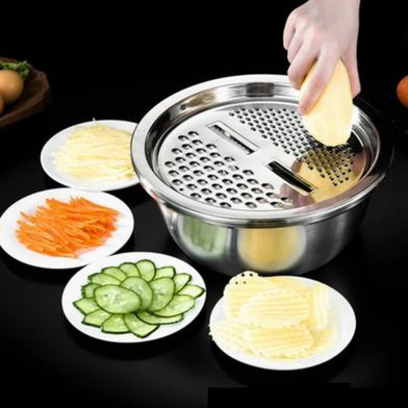 Vegetable Cutter With Drain Basket 3 In 1