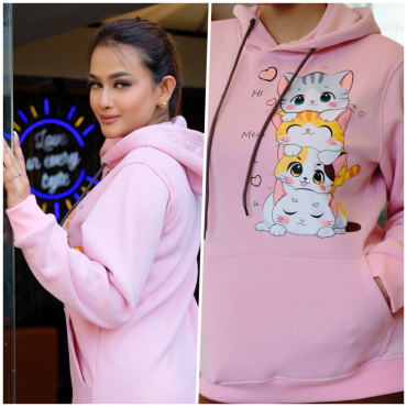 Unique Stylish Hoodie for Girl four Cats