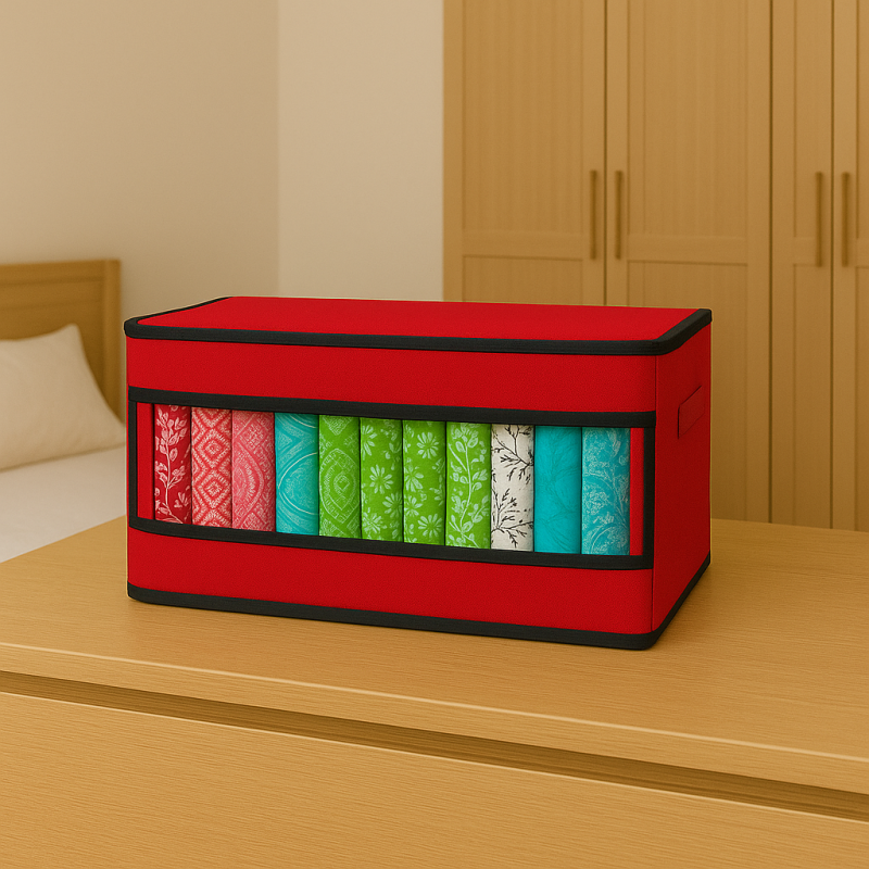 Front Side Transparent Cloth Organizer Box (1 Pcs Pack)