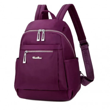 Nylon Backpack Durable Waterproof Casual Shoulder Bag(Purple)