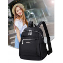 Nylon Backpack Durable Waterproof Casual Shoulder Bag(Black)