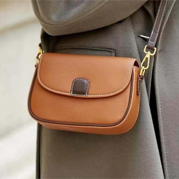 PU Leather Handbags Women Fashion Crossbody Bags(Orange)