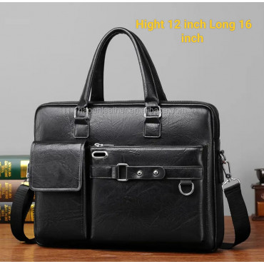High capacity Men's Shoulder Bag (১২"/১৬") কালো কালার।