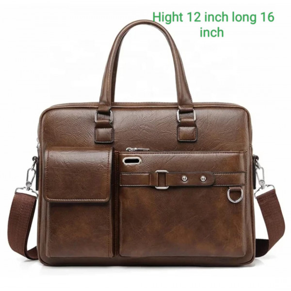 High capacity Men's Shoulder Bag (১২"/১৬") কফি কালার