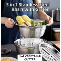২ পিস 3 IN 1 VEGETABLE CUTTER WITH DRAIN BASKET