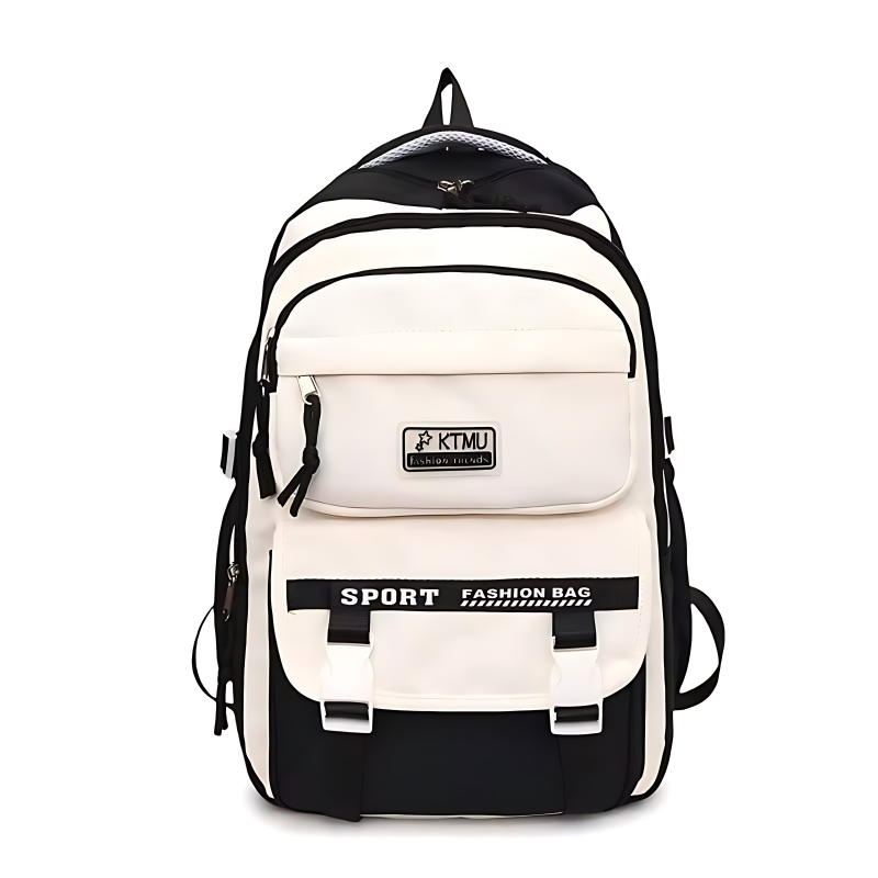 (Black Color) Academy Style Waterproof School Book Bag