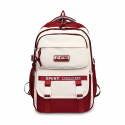 (Meroon Color) Academy Style Waterproof School Book Bag