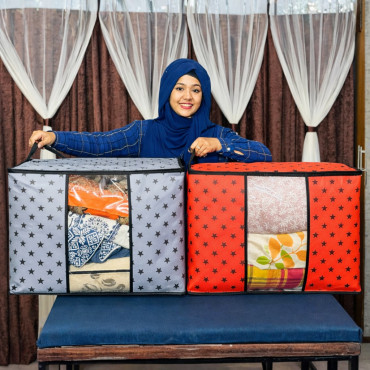 Star Printed New Storage Bag ( 2 Pcs Pack )