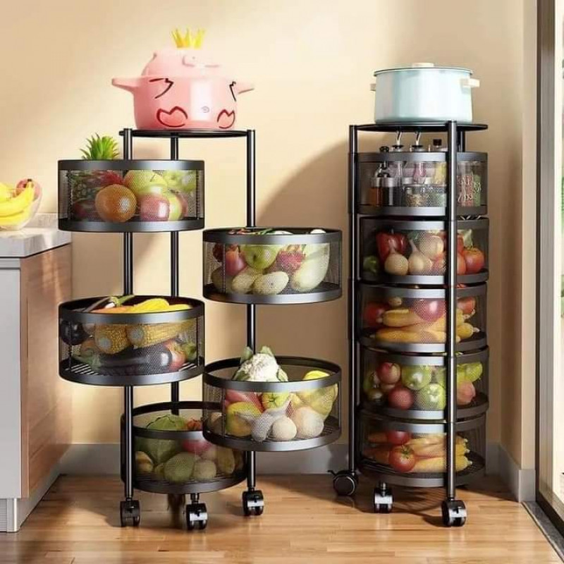 Multifunctional Rotating 5 layer Squire Vegetable Rack