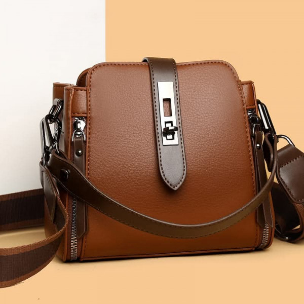 High-quality Messenger Bags For (Kangaroo 3) Women Luxury Crossbody Shoulder Bags Female (Brown)