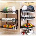 3 Layer Wall Fitting Kitchen Dish Rack