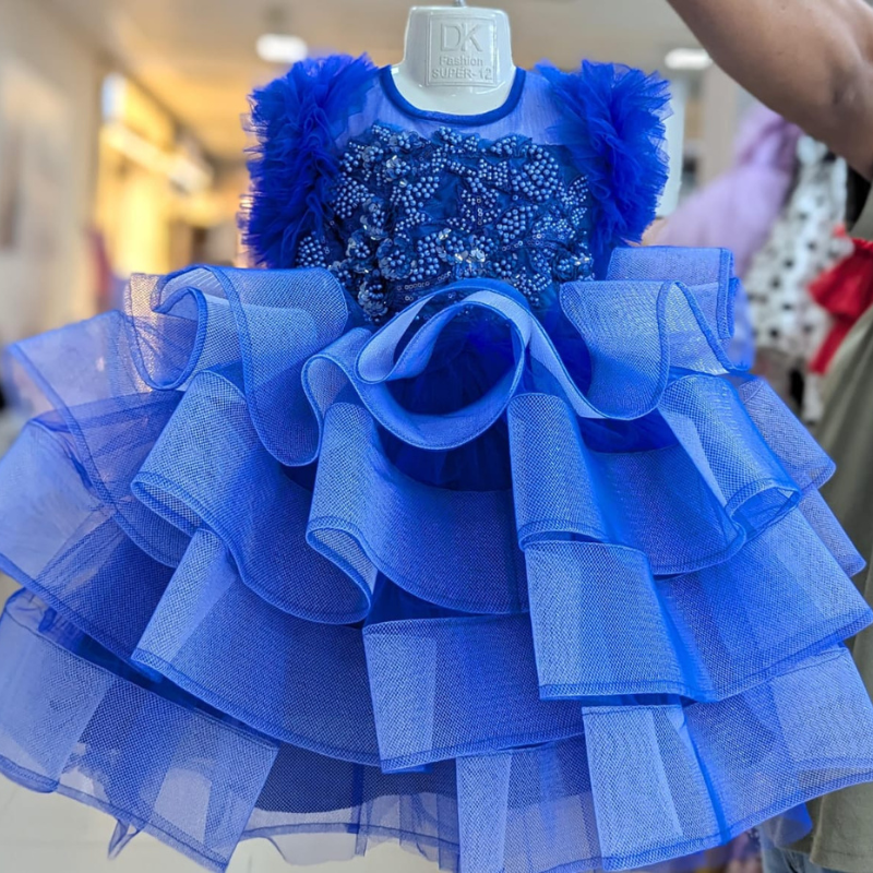 Fluffy dress [ Royal blue ]