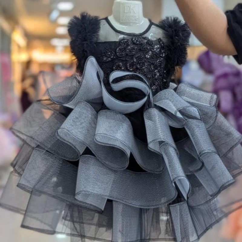 Fluffy dress [ Black ]