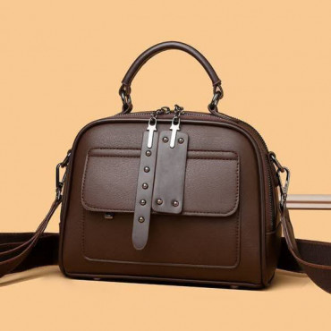 Luxury Design Soft PU Leather Lady Retro Handbag (চকলেট কালার)